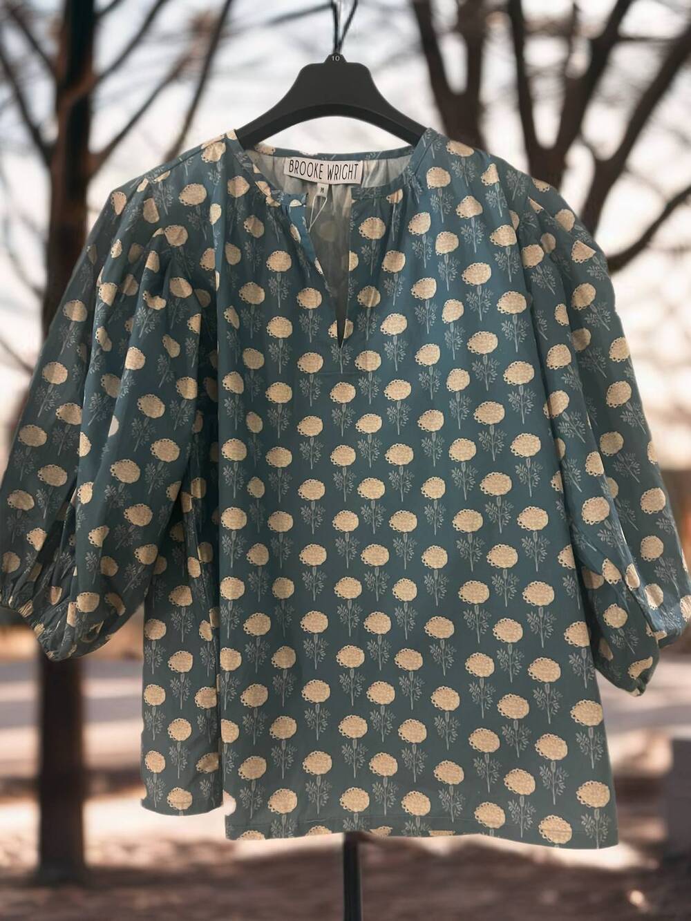 NEW BROOKE WRIGHT women's claudia top in blue marigold